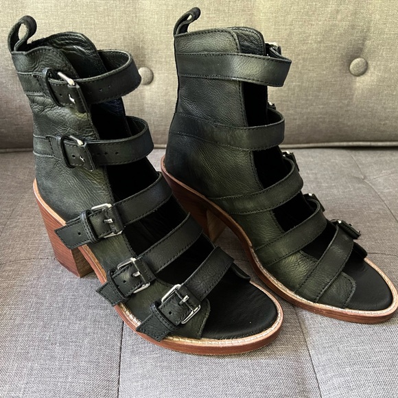 FREE PEOPLE BUCKLE UP BABY BLOCK HEELS - Picture 6 of 11